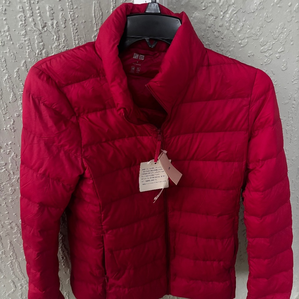 NWT Uniqlo Down Puffer Jacket Women's  Full Zip medium pink nwt